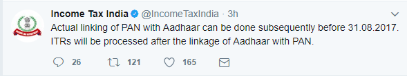 Income Tax Department tweets on PAN