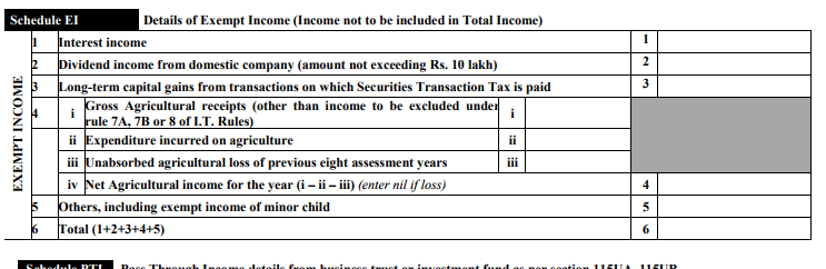 Income Tax Return Form Schedule EI
